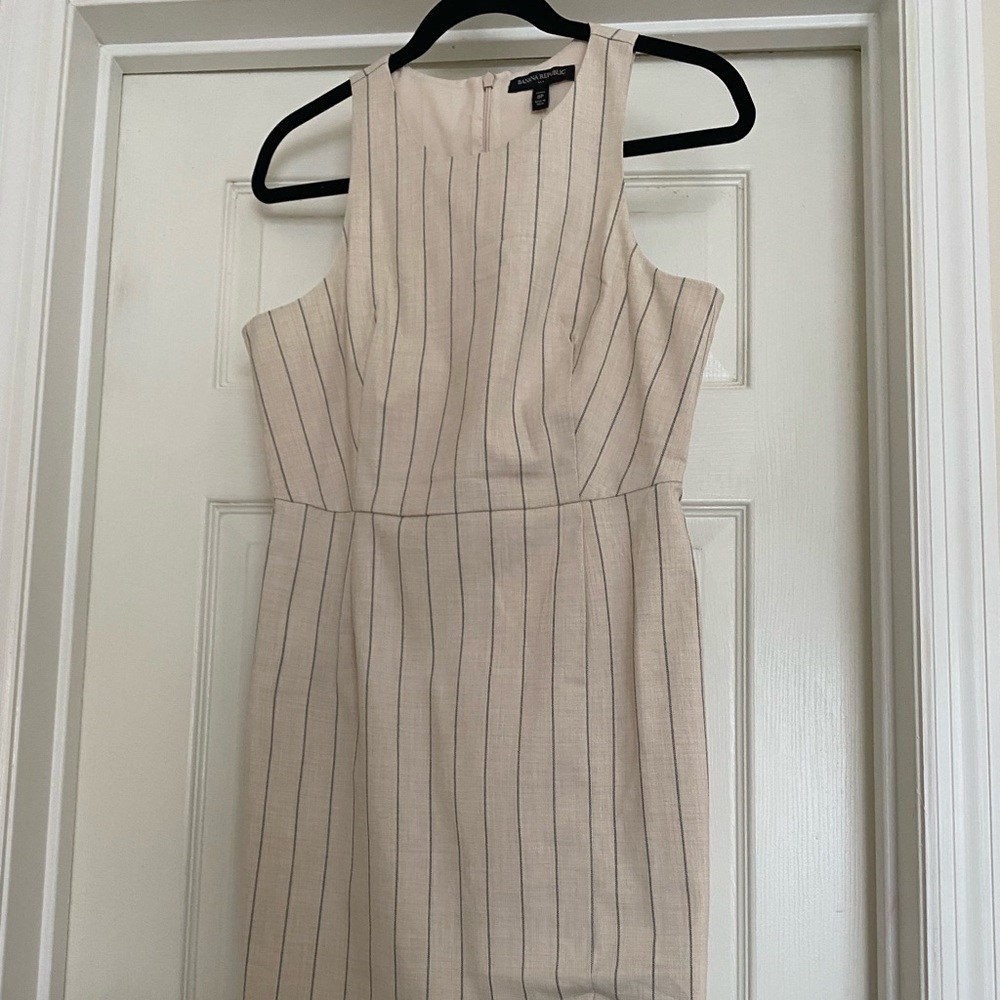 Banana Republic Linen pinstriped work dress, new with tags